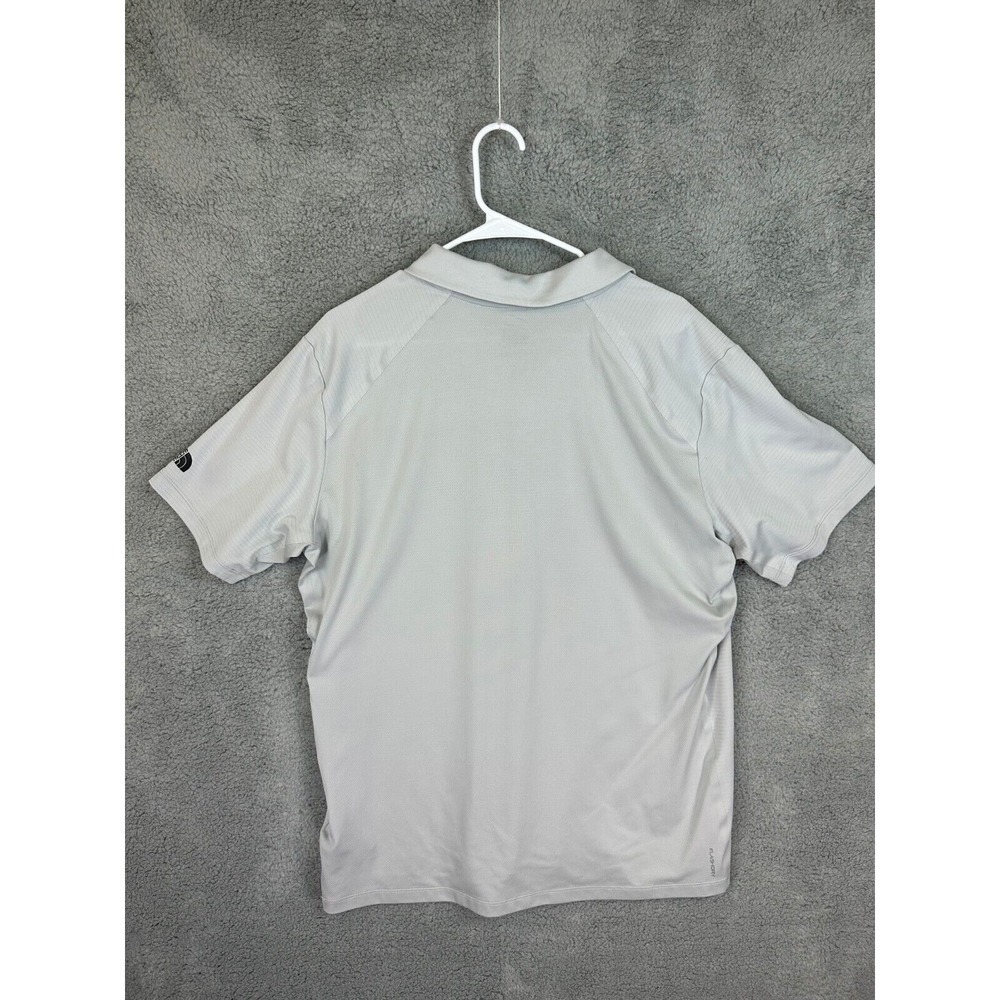 The North Face Polo Shirt Men's Size XL Flash Dry Gray Short Sleeve Golf Striped - Picture 13 of 16